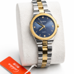 Montre Ceshdun Femme – Quartz Chic, Cadran Bleu Marine, Bracelet Acier Inoxydable Bicolore