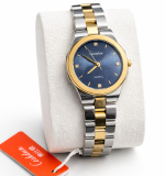 Montre Ceshdun Femme – Quartz Chic, Cadran Bleu Marine, Bracelet Acier Inoxydable Bicolore